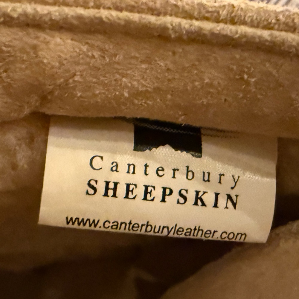 ✨RARE ✨Canterbury Sheepskin Super-tread Lace-Up Ankle Boots Sand Suede - Picture 9 of 16